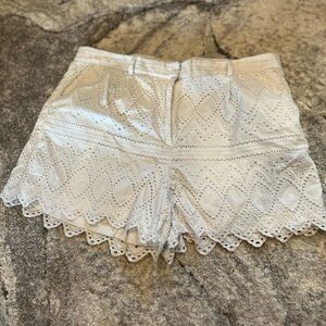 Express High Waist White Eyelet Lace Shorts size 18